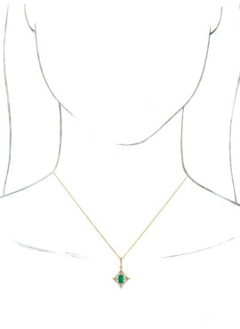 14K White Gold Natural Emerald & 1/3 CTW Natural Diamond Pendant