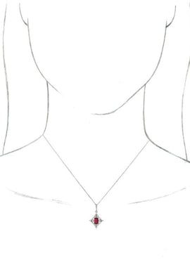 14K White Gold Natural Emerald & 1/3 CTW Natural Diamond Pendant