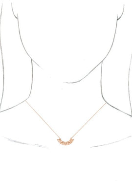 14K White Gold Curved Bar 16-18