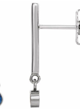 14K White Gold 1/8 CTW Natural Diamond Bar Earrings