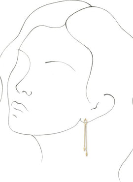 14K Yellow Gold Geometric Chain Earrings