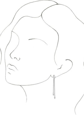 14K Yellow Gold Geometric Chain Earrings