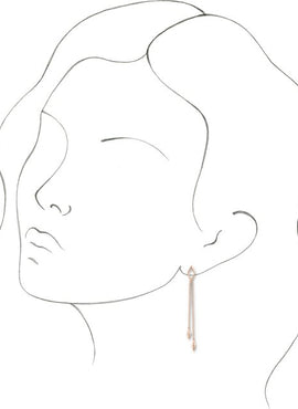 14K Yellow Gold Geometric Chain Earrings