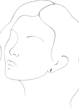 14K White Gold Natural Blue Sapphire Ear Climbers