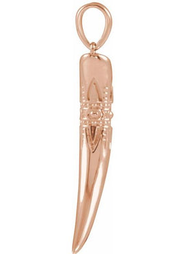 14K White Gold Tusk Pendant