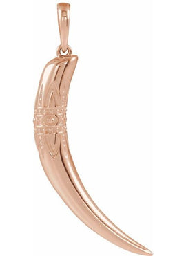 14K White Gold Tusk Pendant