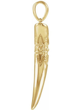 14K White Gold Tusk Pendant
