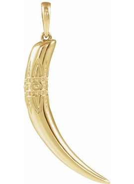 14K White Gold Tusk Pendant