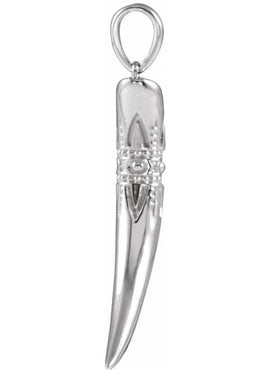 14K White Gold Tusk Pendant