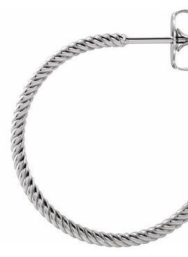 14K Yellow Gold Rope 17 mm Hoop Earrings