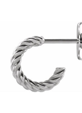 14K Yellow Gold Rope 17 mm Hoop Earrings