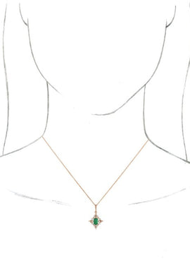 14K White Gold Natural Emerald & 1/3 CTW Natural Diamond Pendant