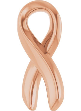 14K Rose Gold 10.82x5.01 mm Survivor Ribbon Slide Pendant