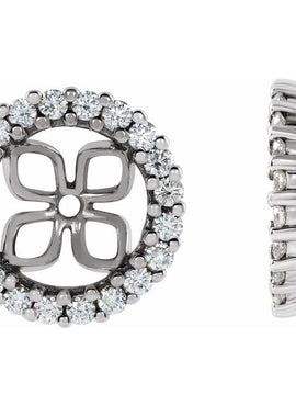 14K White Gold 8.5 mm ID 1/2 CTW Natural Diamond Earring Jackets
