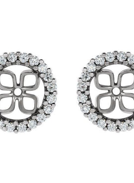 14K White Gold 8.5 mm ID 1/2 CTW Natural Diamond Earring Jackets