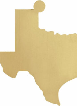 14K Yellow Gold 20 Gauge Texas Stamping with External Undrilled Eyelet