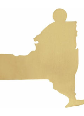 14K Yellow Gold 20 Gauge New York Stamping with External Undrilled Eyelet