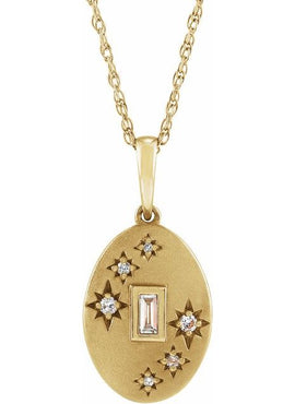14K Yellow Gold .07 CTW Natural Diamond Celestial 16-18
