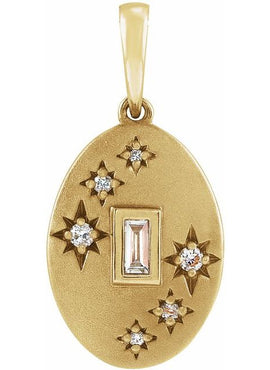 14K Yellow Gold .07 CTW Natural Diamond Celestial 16-18