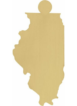 14K Yellow Gold 20 Gauge Illinois Stamping with External Undrilled Eyelet