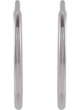 Sterling Silver Flexible Endless Tube 20 mm Hoop Earring