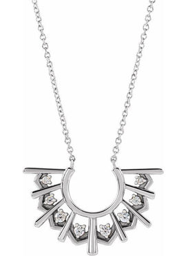 14K Rose Gold 1/8 CTW Natural Diamond Fan 16