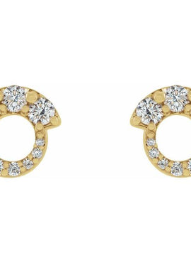 14K White Gold 1/2 CTW Natural Diamond Graduated Circle Earrings