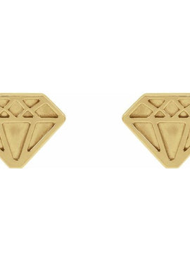 14K Yellow Gold Tiny Diamond Earrings