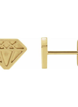 14K Yellow Gold Tiny Diamond Earrings