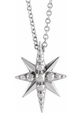 Sterling Silver Beaded Star Pendant