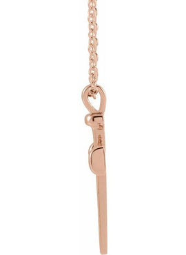 14K Rose Gold 	28x14.71 mm Nail Cross Pendant