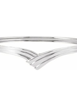 14K White Gold Hinged Bangle 6 1/2