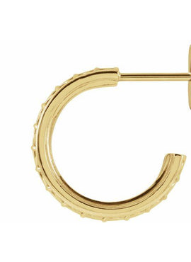 14K Yellow Gold Geometric 13.5 mm Hoop Earrings