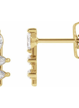 14K Yellow Gold 1/5 CTW Natural Diamond Bar Earrings