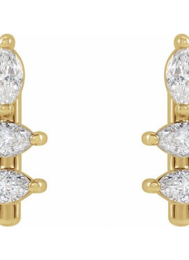 14K Yellow Gold 1/5 CTW Natural Diamond Bar Earrings