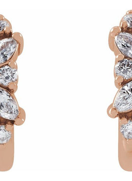 Sterling Silver 1/6 CTW Natural Diamond Huggie Earrings