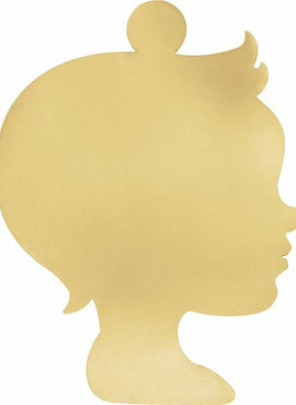 14K Yellow Gold 20 Gauge Boys Silhouette Stamping with External Undrilled Eyelet