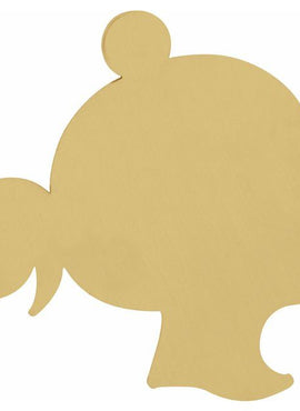 14K Yellow Gold 20 Gauge Girl Silhouette Stamping with External Undrilled Eyelet