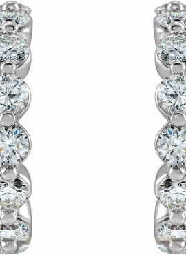 14K White Gold 1 3/8 CTW Natural Diamond 16.5 mm Hoop Earrings