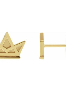 Platinum Tiny Crown Earrings