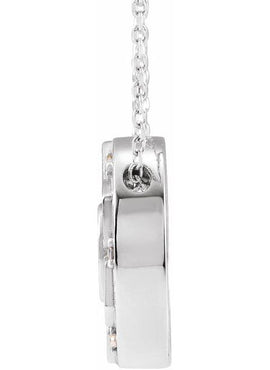 14K White Gold .03 CTW Natural Diamond Mantra  Pendant