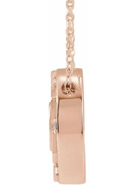 14K White Gold .03 CTW Natural Diamond Mantra  Pendant