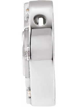 14K White Gold .03 CTW Natural Diamond Mantra  Pendant