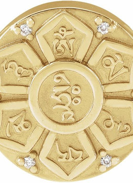 14K White Gold .03 CTW Natural Diamond Mantra  Pendant