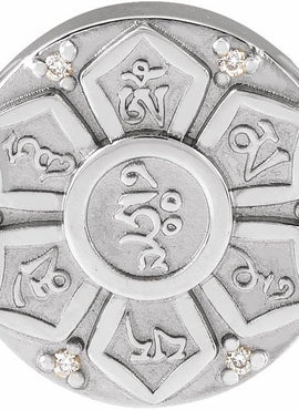 14K White Gold .03 CTW Natural Diamond Mantra  Pendant
