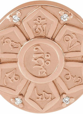 14K White Gold .03 CTW Natural Diamond Mantra  Pendant