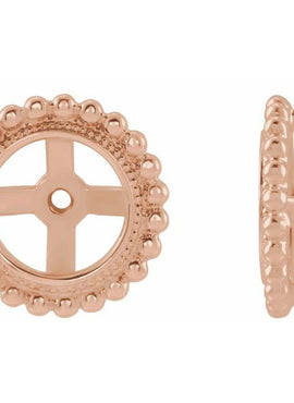 14K Yellow Gold Beaded Earring Jackets