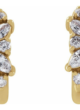 Sterling Silver 1/6 CTW Natural Diamond Huggie Earrings