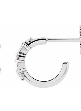 Sterling Silver 1/6 CTW Natural Diamond Huggie Earrings