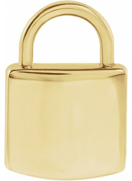 14K Yellow Gold Engravable Lock Pendant